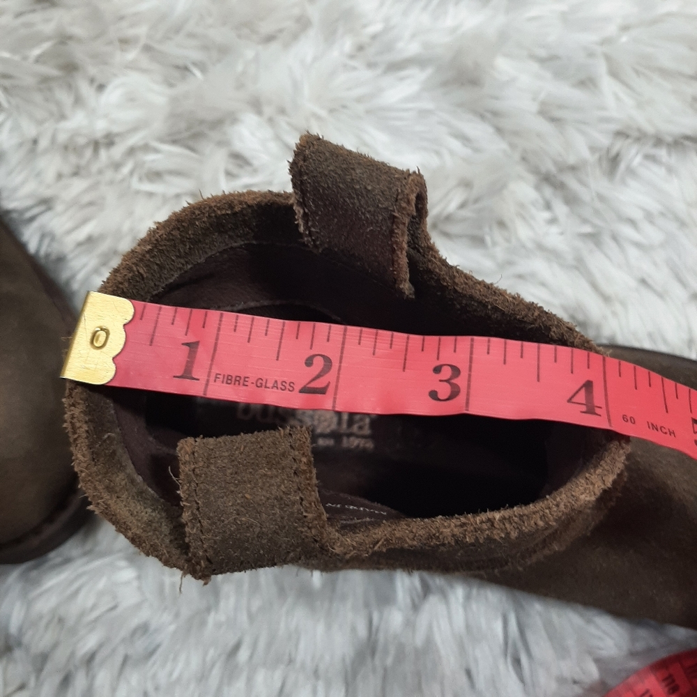 Bussola Suede Moto Ankle Boots Size 37 Green/Brown - Picture 9 of 11